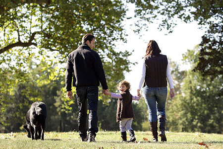 family outdoors walking 450x300